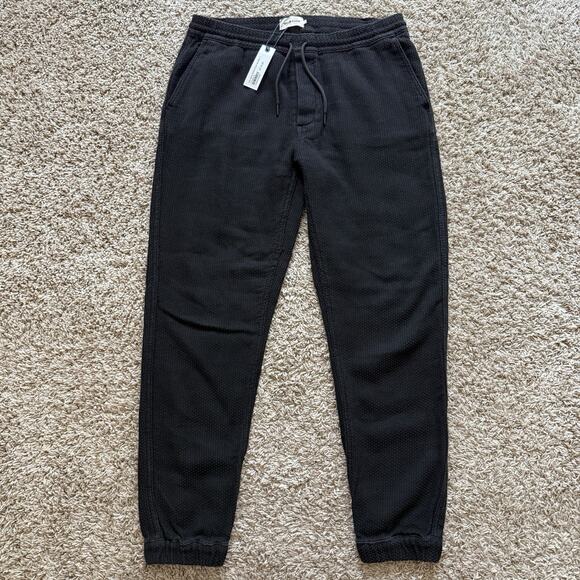 NWT $118 Taylor Stitch Apres Pant Black Coal Shashiko Sweatpants Joggers Size L - Picture 1 of 8